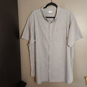 Columbia Mens Button Down Plaid Short Sleeve Shirt Size Regular Fit XXL